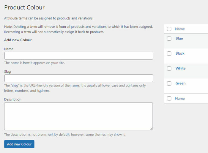 Attribute Values