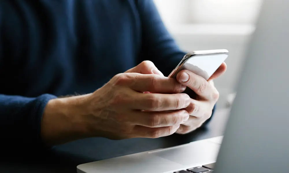 person holding phone